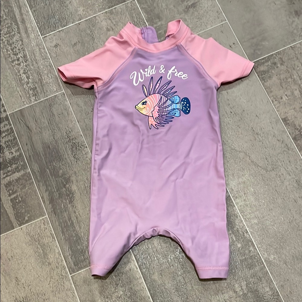 2/$10 George Pink and Purple Rashguard Swimwear